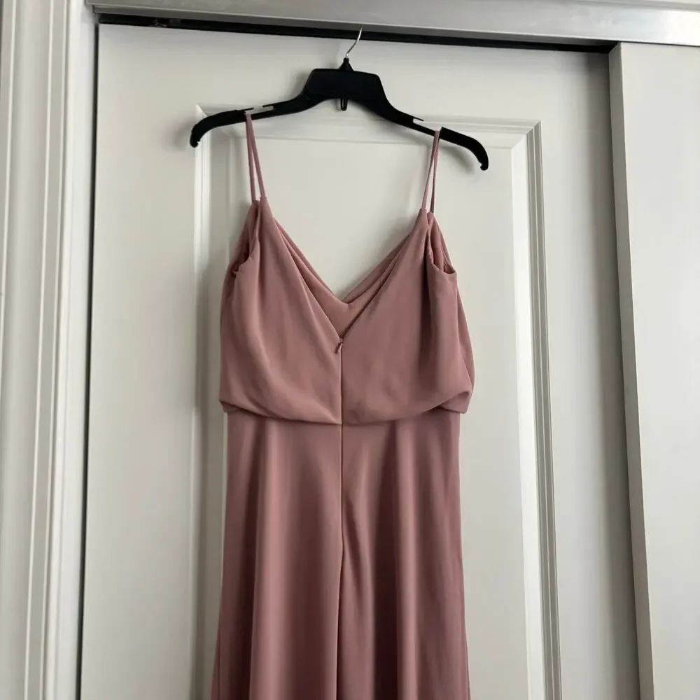 NWT Jenny Yoo Bianca Gown Dress Whipped Apricot Pebbled Crepe Sz 10 - Picture 7 of 16